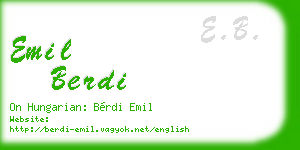 emil berdi business card