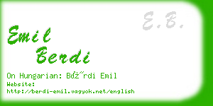 emil berdi business card